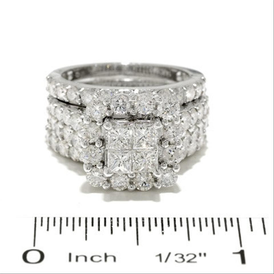 Zales Womens Wedding Rings
 White White Gold 4 Ct T w Princess cut Quad Diamond