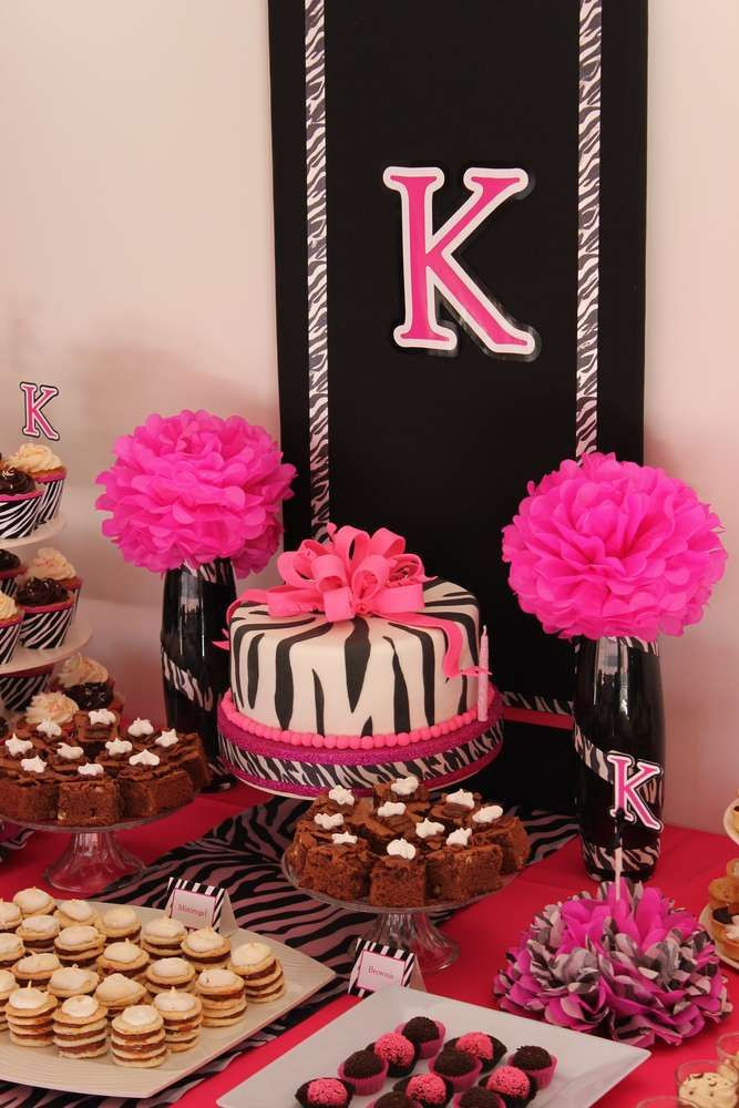 Zebra Print And Pink Birthday Party Ideas
 Pink Zebra Animal Print Birthday Party treats See more