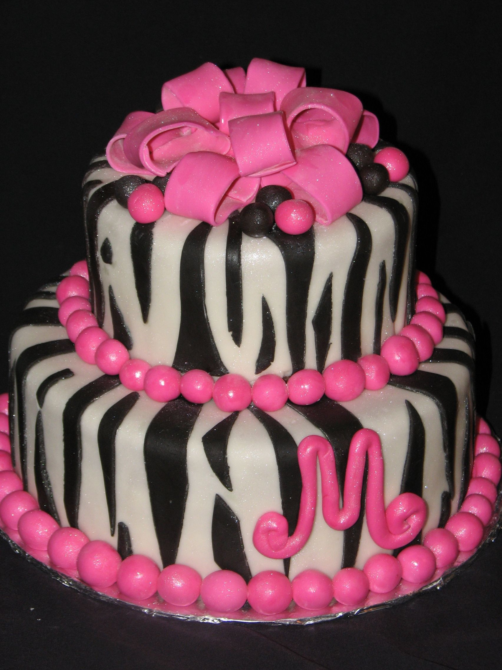 Zebra Print And Pink Birthday Party Ideas
 Funky Pink and Zebra Print Birthday Cake