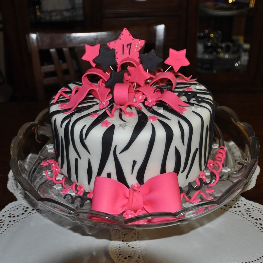 Zebra Print Birthday Cake
 Zebra Print And Hot Pink Birthday CakeCentral