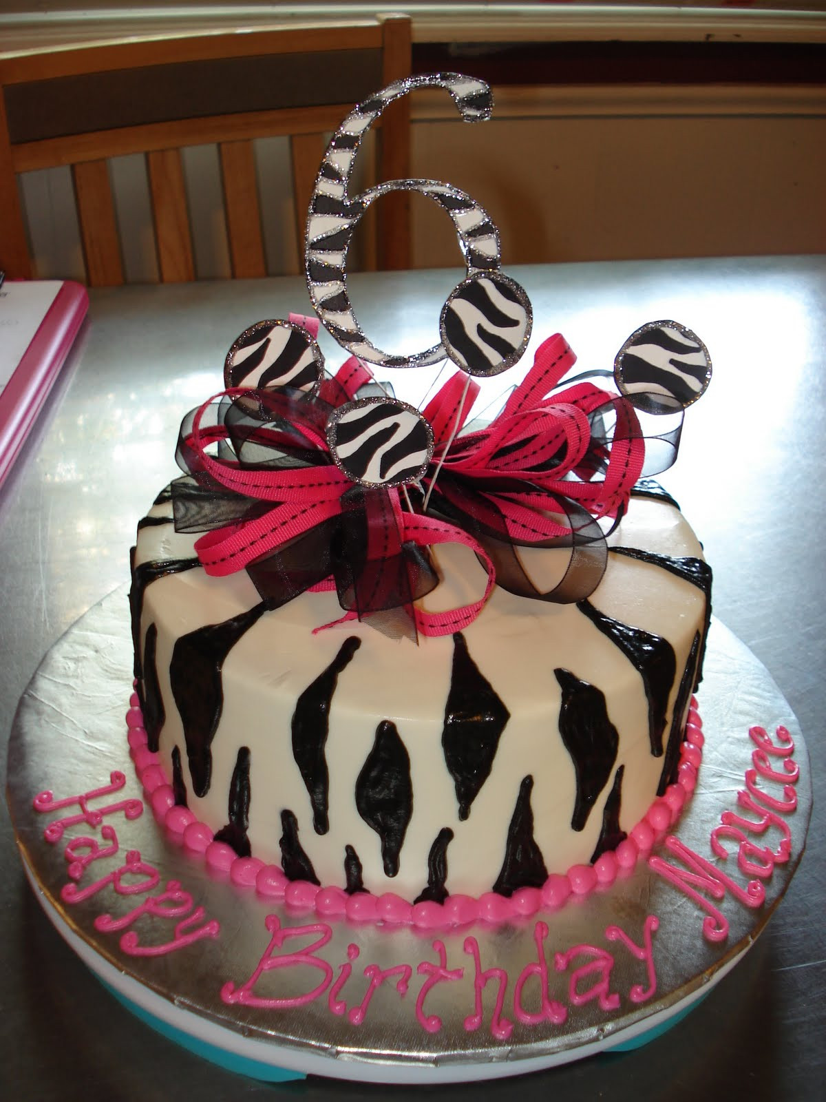 Zebra Print Birthday Cake
 Birthday and Party Cakes Zebra Striped Birthday Cakes