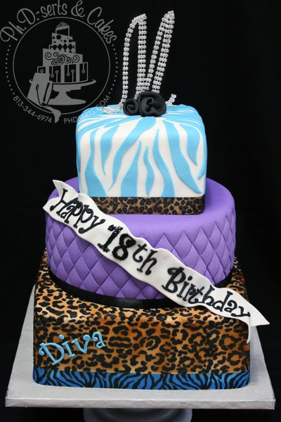 Zebra Print Birthday Cake
 Cake Walk Leopard & Zebra Print Birthday Cake