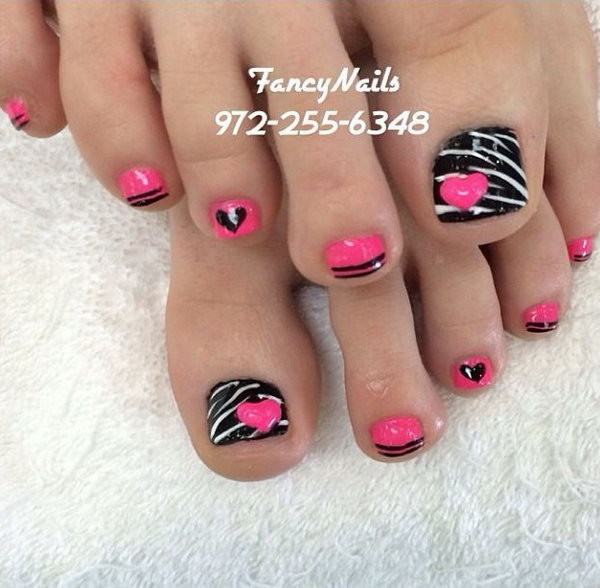 Zebra Toe Nail Designs
 60 Cute & Pretty Toe Nail Art Designs Noted List