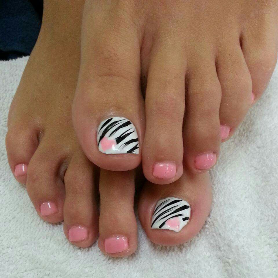 Zebra Toe Nail Designs
 Pink Zebra Print Nails