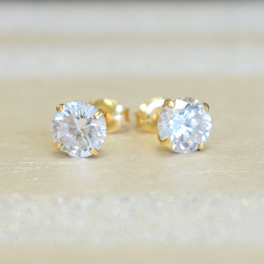 Zirconia Stud Earrings
 9ct white gold cubic zirconia stud earrings by katherine
