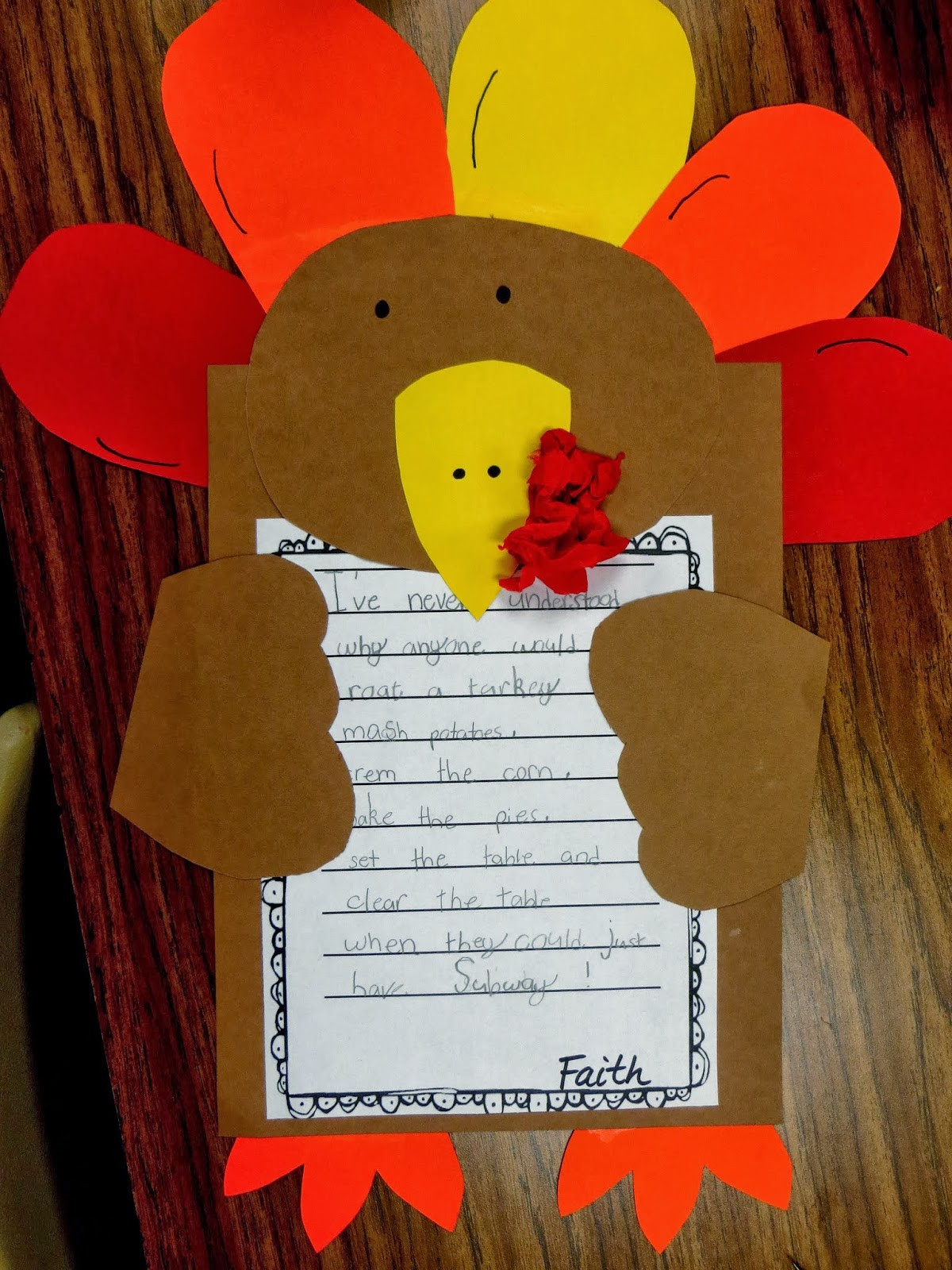 2nd Grade Thanksgiving Crafts
 First Grade Wow Turkey Trouble Just serve