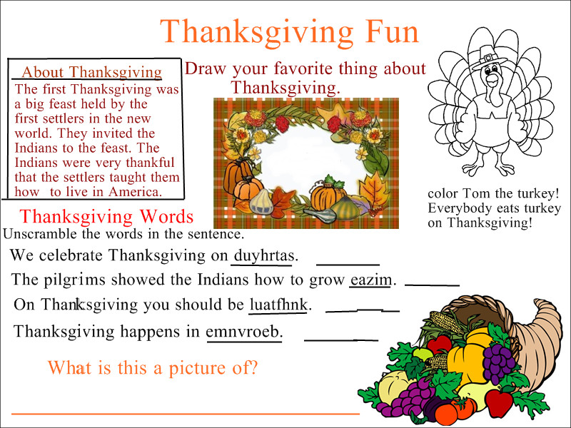 3rd Grade Thanksgiving Activities
 Week of Thanksgiving Series Thanksgiving Homework