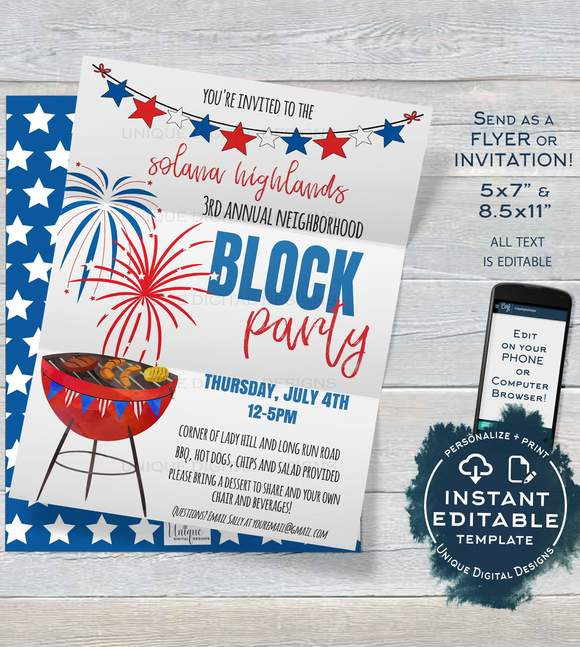 4th Of July Block Party
 Birthday Parties Adult
