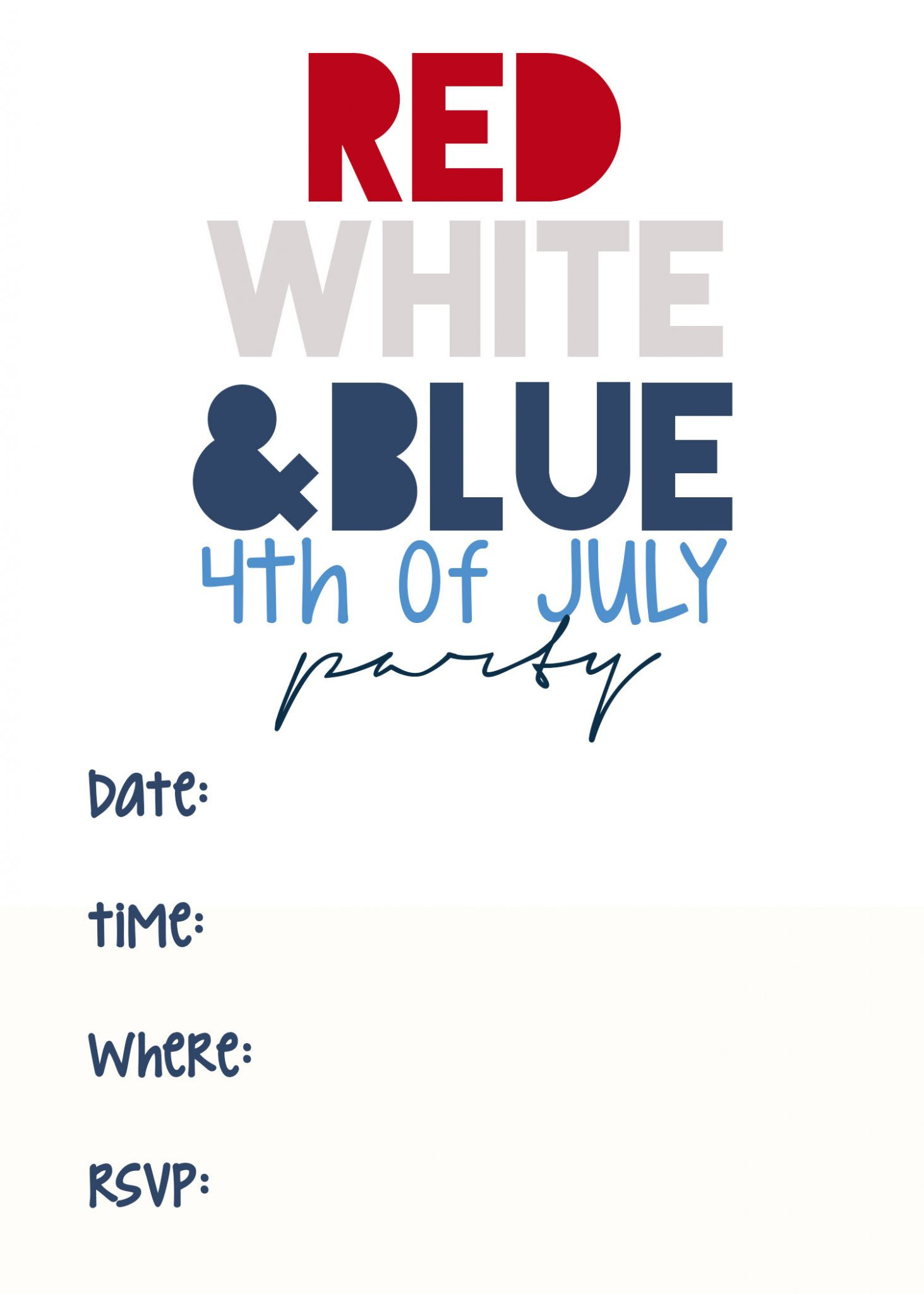 4th Of July Party Invitations
 4th of July Printable Invitations
