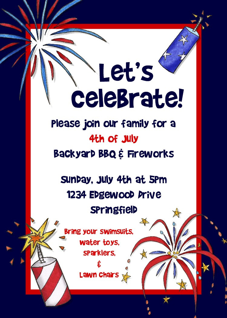 4th Of July Party Invitations
 Bear River Greetings 4th of July Party Invitation