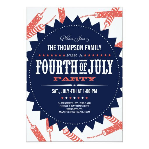 4th Of July Party Invitations
 Freedom Fireworks Fourth of July Party Invitations