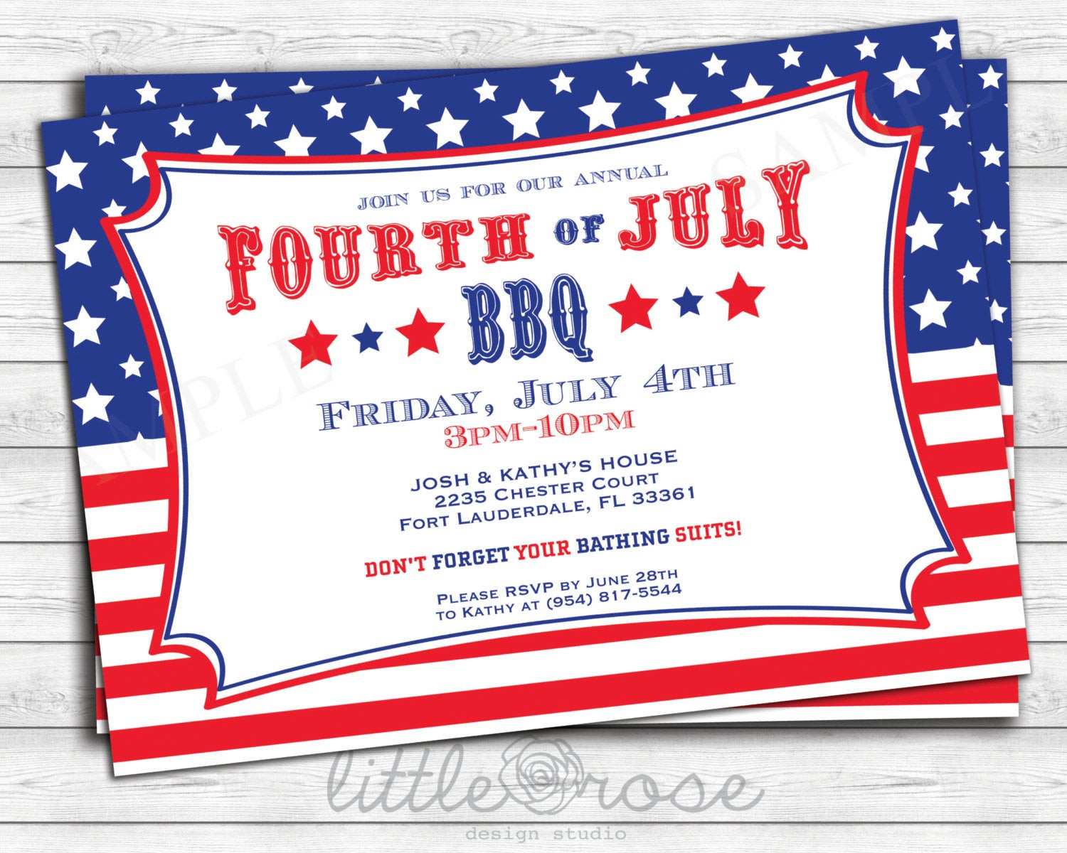 4th Of July Party Invitations
 Fourth of July Party Invitation 4th of July by