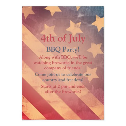 4th Of July Party Invitations
 Gra nt Flag 4th of July Party Invitation