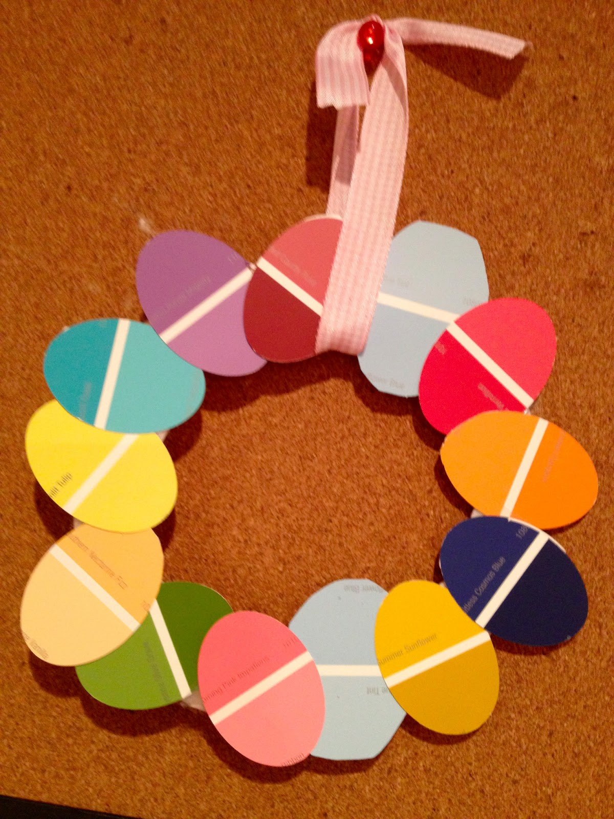 Arts And Crafts For Easter
 Two It Yourself Easter Egg Wreath from Paint Sample Swatches