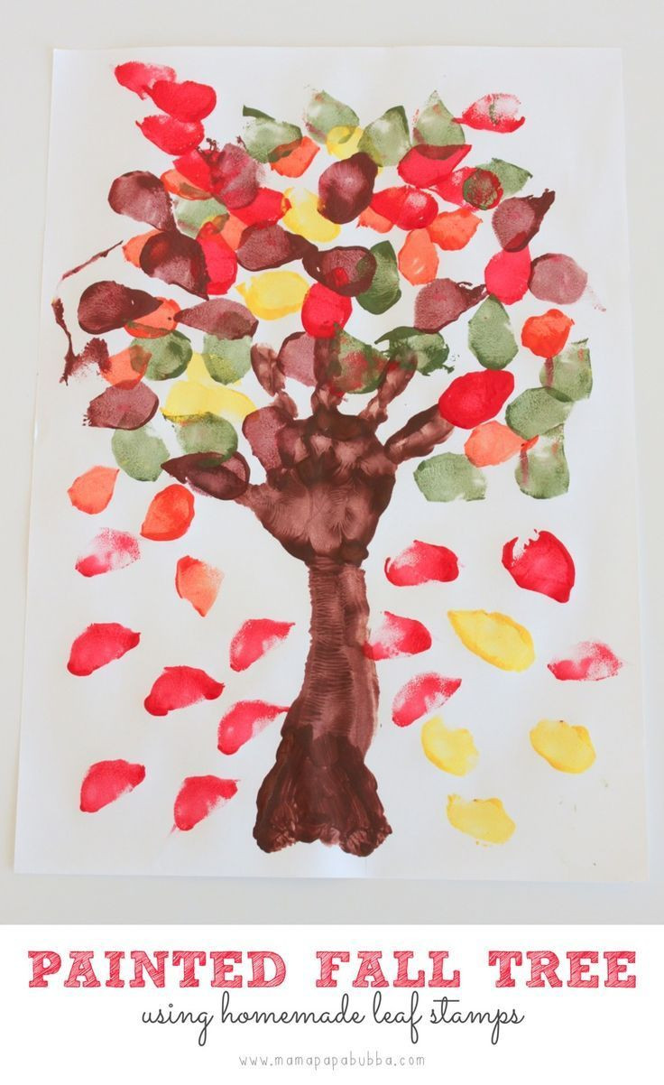 Autumn Activities For Toddlers
 Painted Fall Tree Using Homemade Leaf Stamps