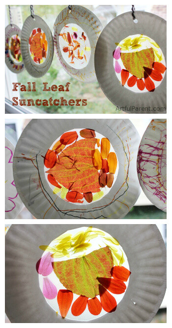 Autumn Arts And Craft
 Autumn Suncatchers Kids Crafts with Fall Leaves