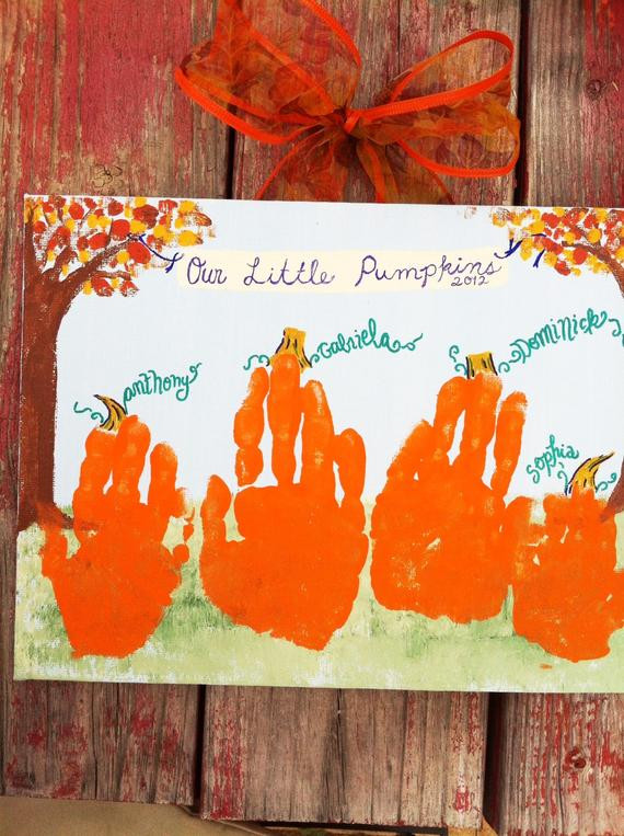 Autumn Arts And Craft
 Items similar to Pumpkin Handprint Kid s Craft Kit 11x14
