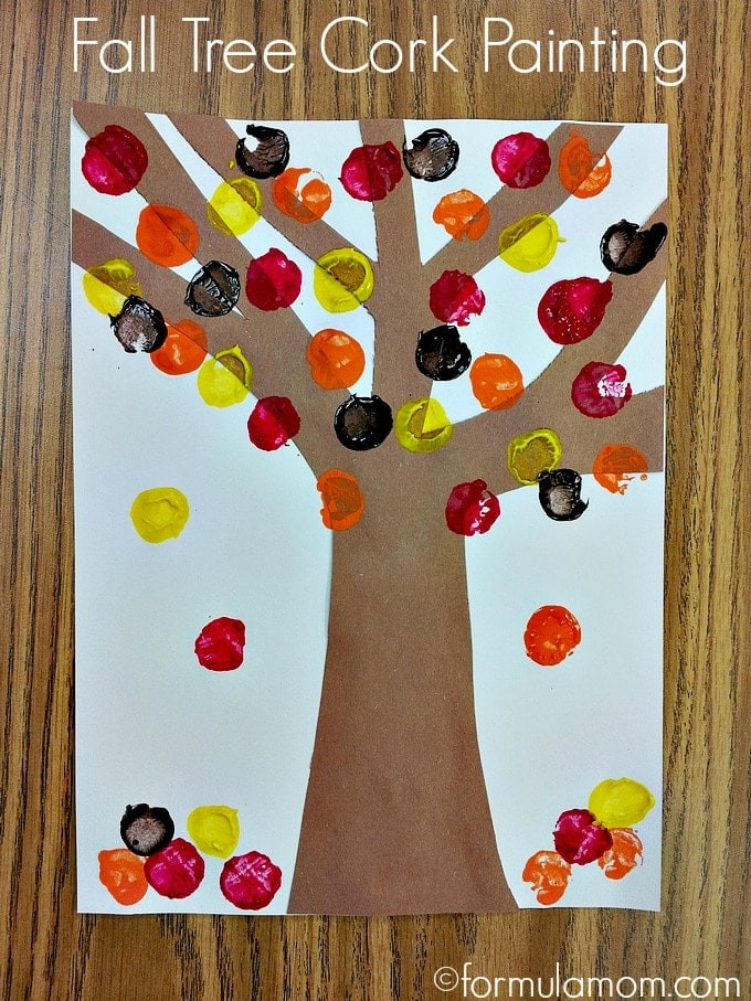 Autumn Arts And Craft
 Fall Tree Cork Painting Craft • The Simple Parent