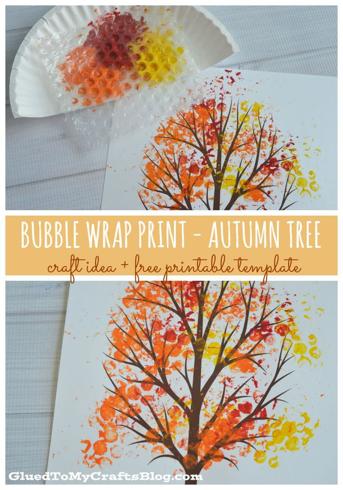 Autumn Arts And Craft
 Bubble Wrap Print Autumn Tree w free printable