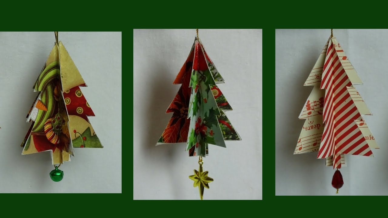 Christmas Card Crafts
 Recycled Christmas Card Tree Ornament with yoyomax12