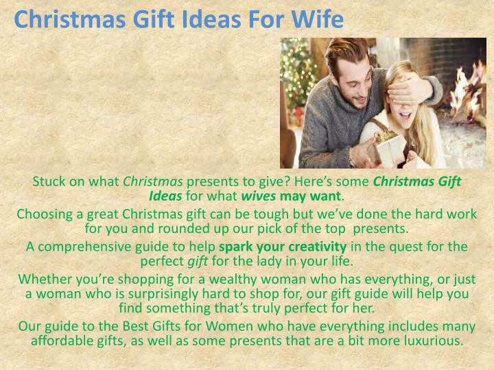 Christmas Ideas For Wife
 PPT christmas ts for women PowerPoint Presentation