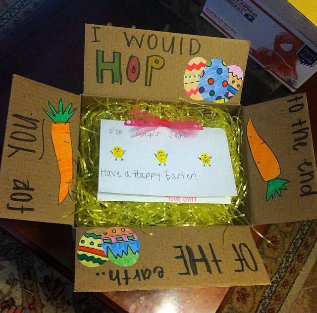 Cute Easter Basket Ideas For Boyfriend
 Made this Easter box for my boyfriend who is at tech