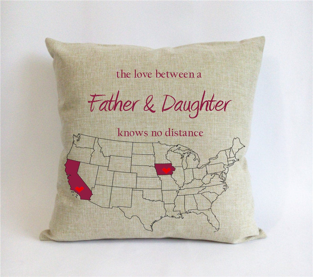 Daddy Daughter Fathers Day Gifts
 long distance father daughter pillow case fathers day t