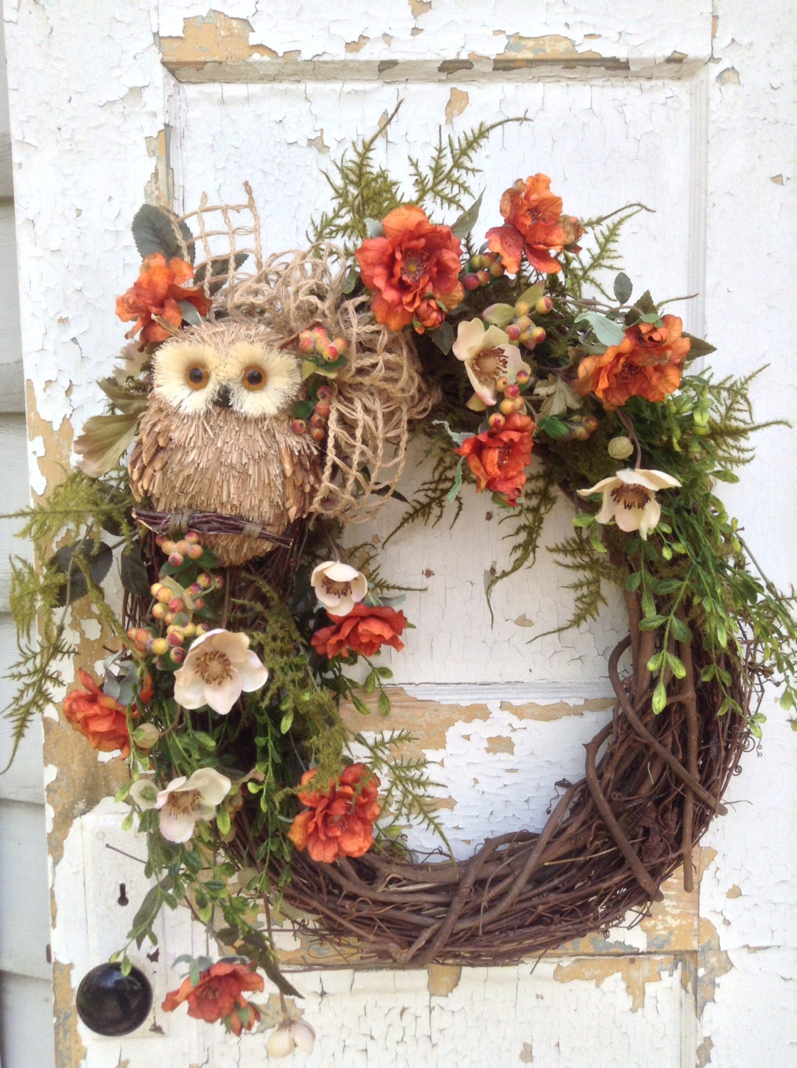 Diy Fall Wreaths Front Door
 Fall Wreath for Door Fall Owl Wreath Front Door Wreath
