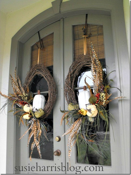 Diy Fall Wreaths Front Door
 Fall outdoor decorating ideas