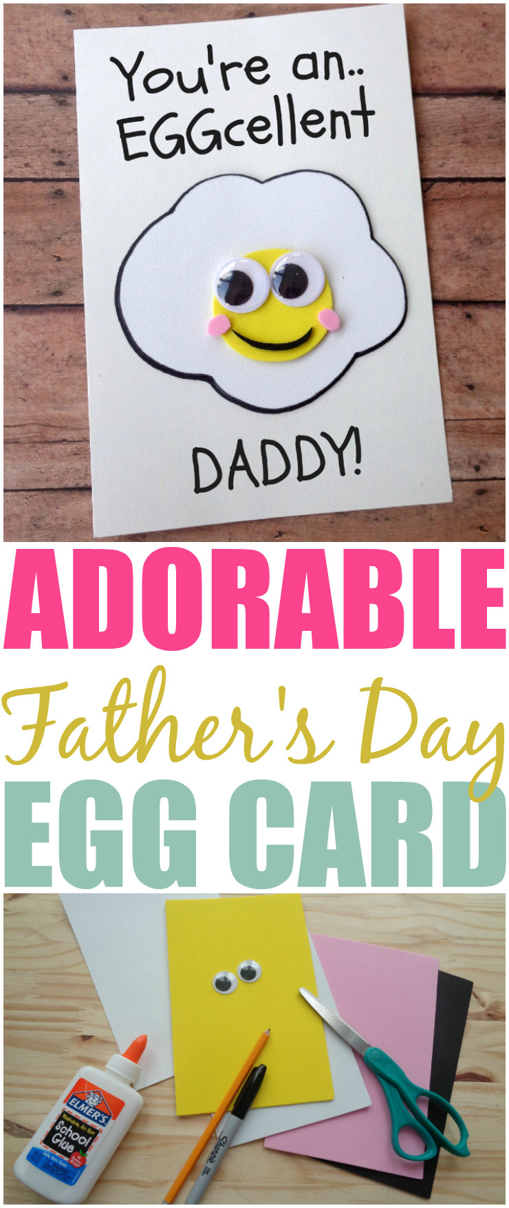 Diy Fathers Day Card
 DIY Father s Day Card You re An EGGcellent Daddy