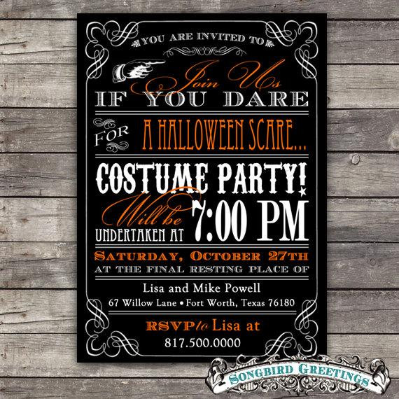Diy Halloween Invitations
 Items similar to DIY vintage Halloween party invitation