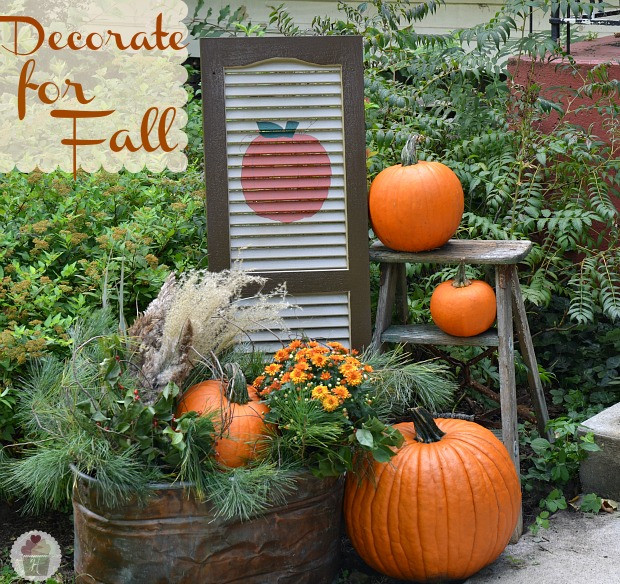 Diy Outdoor Fall Decorations
 Fall porch decor six simple ways with thrift finds