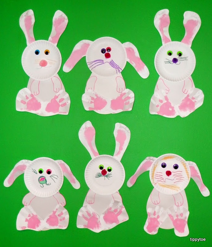Easter Bunny Craft
 Tippytoe Crafts Hand and Footprint Bunny Craft