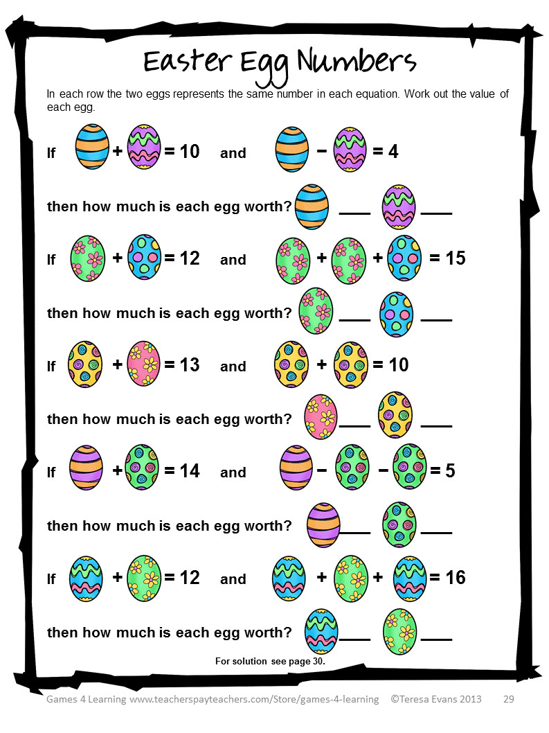 Easter Games And Activities
 Fun Games 4 Learning Easter Math Freebies Happy Easter