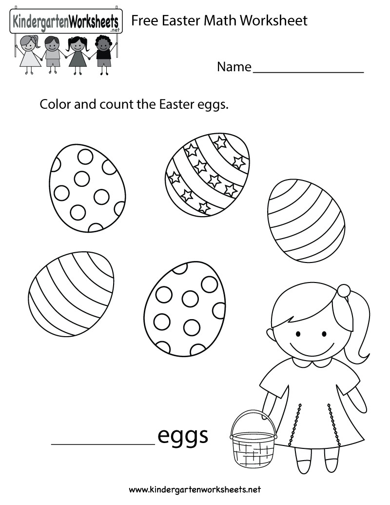 Easter Math Activities For Preschoolers
 Easter Math Worksheet Free Kindergarten Holiday