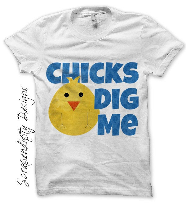 Easter Shirt Ideas
 Chicks Dig Me Iron on Transfer Easter Iron on Shirt Boys