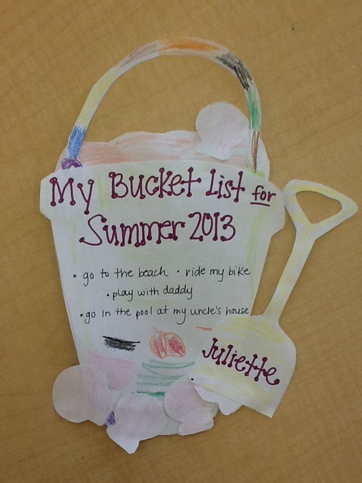 End Of Summer Crafts For Preschoolers
 Preschool end of the year craft "My Summer Bucket List