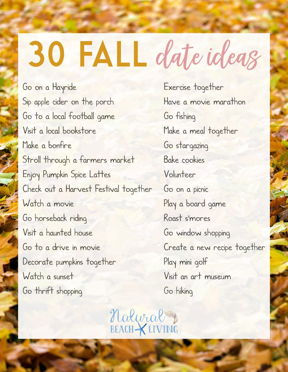 Fall Date Night Ideas
 Fun Date Night Ideas for Fall Natural Beach Living