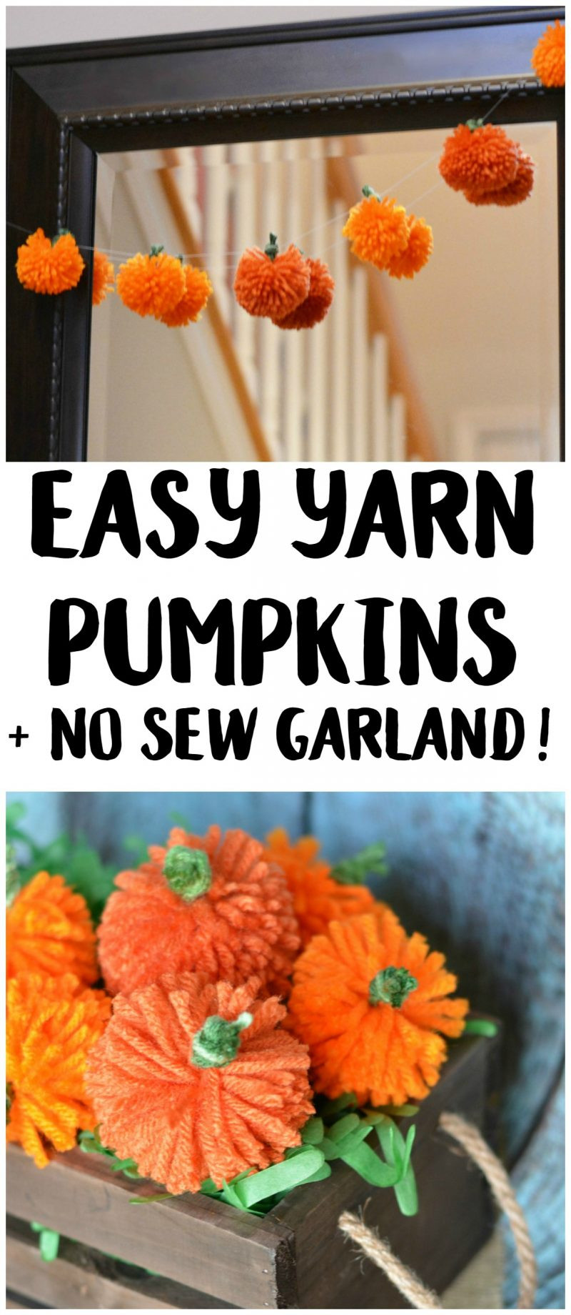 Fall Halloween Craft Ideas
 Easy DIY Yarn Pumpkins No Sew Pumpkin Garland  Not