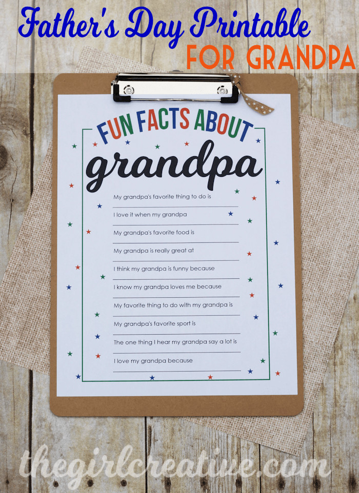 Fathers Day Ideas For Grandpa
 Fun Facts About Grandpa