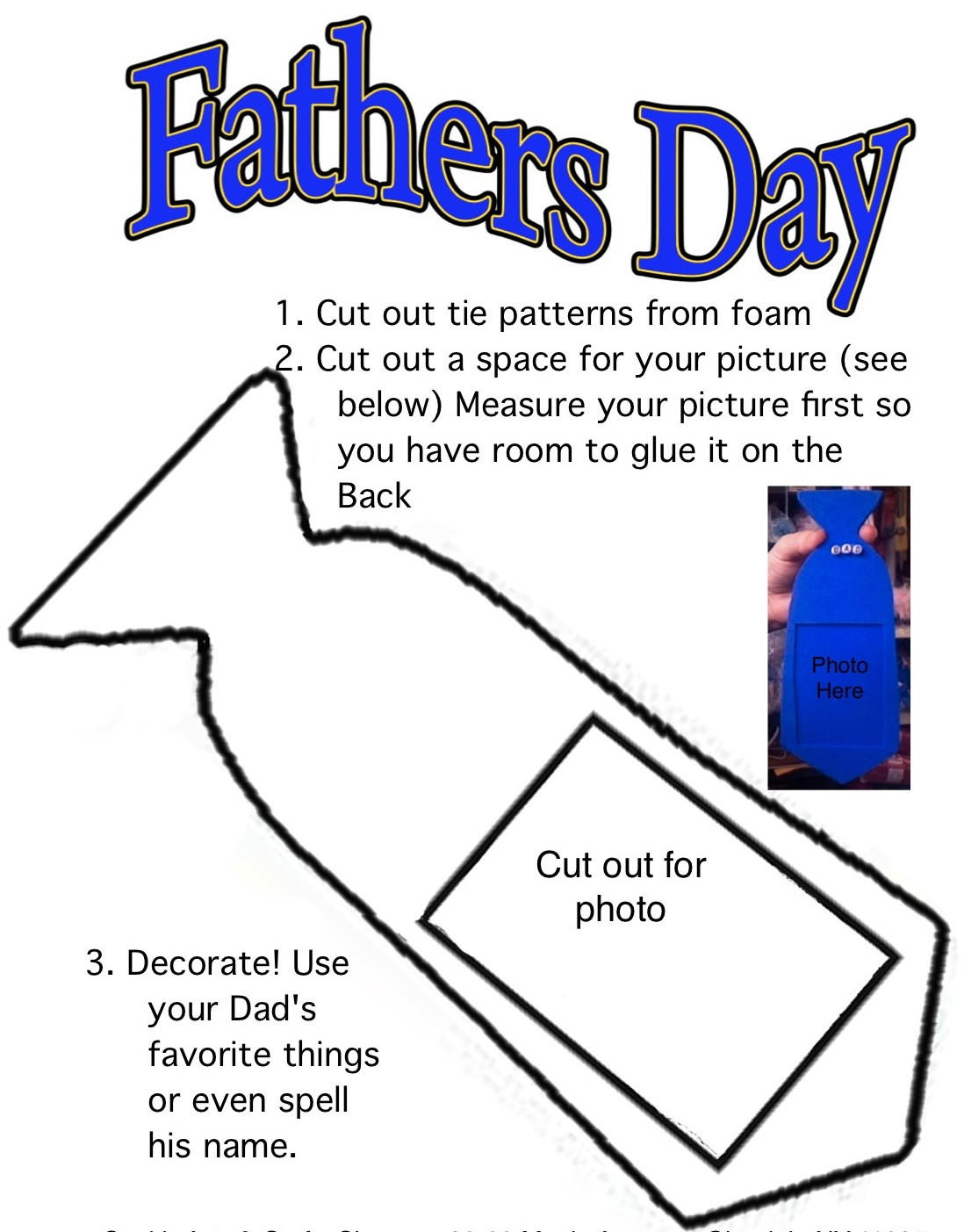 Fathers Day Tie Craft
 Cook s Arts & Crafts Shoppe Fathers Day Kids Craft