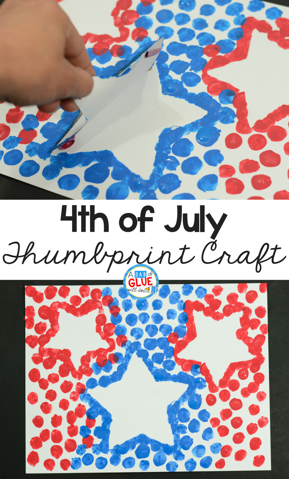 Fourth Of July Crafts
 4th July Patriotic Stars Thumbprint Craft