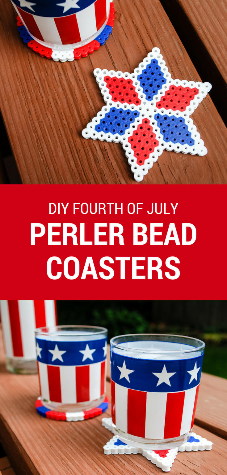 Fourth Of July Crafts
 Fourth of July Kids Crafts Perler Bead DIY Coasters