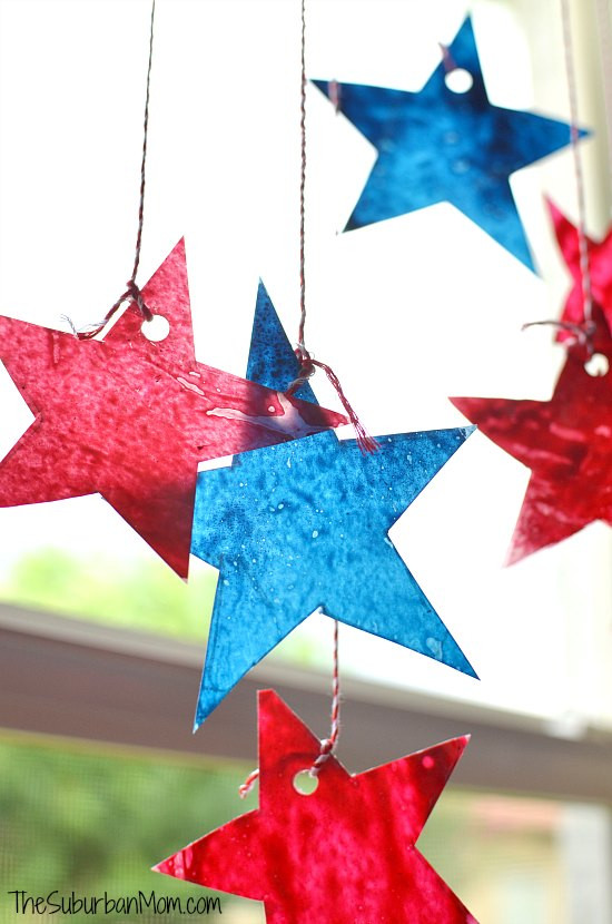 Fourth Of July Crafts
 4th of July Star Sun Catchers Kids Craft TheSuburbanMom