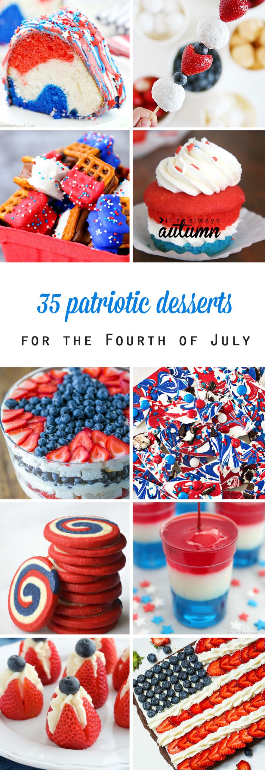 Fourth Of July Food
 20 red white and blue desserts for the Fourth of July