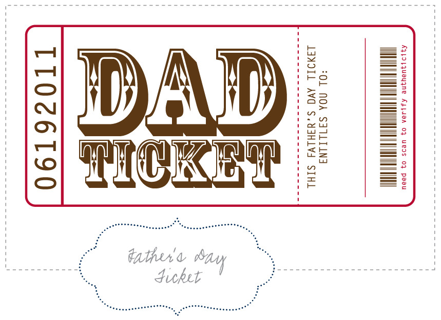 Free Fathers Day Gifts
 Nellie Design Free Printable Father s Day Tickets
