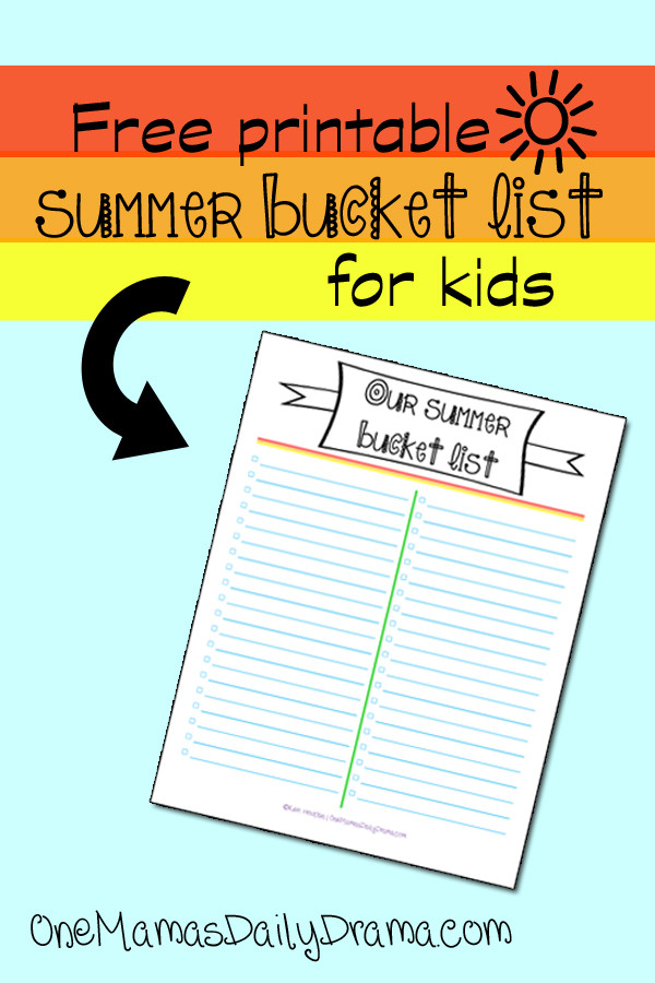 Free Summer Bridge Activities Printables
 Summer bucket list for kids