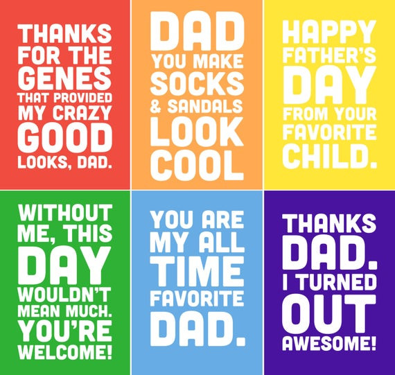 Funny Quotes About Fathers Day
 Items similar to Funny Father s Day Printable Cards 5x7