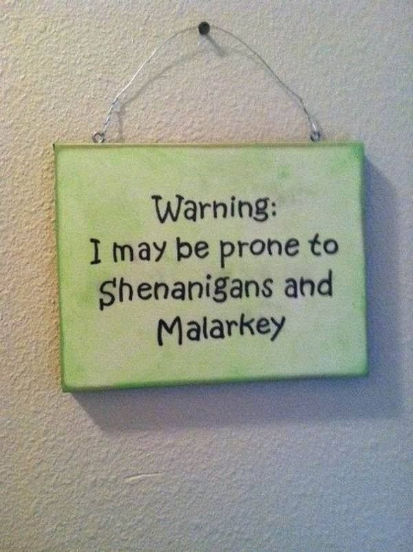 Funny St Patrick's Day Quotes
 Funny sign
