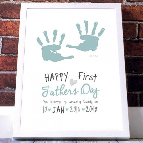 Gift Ideas For First Fathers Day
 First Father s Day Personalised Baby Hand Print Poster
